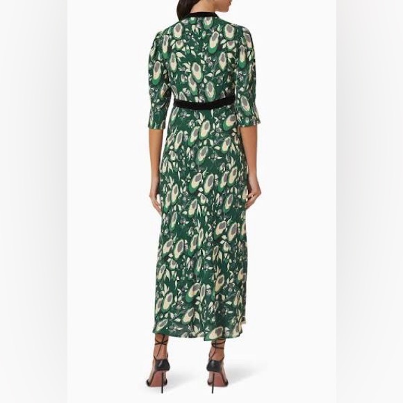 Rixo Petra midi dress green & black L / 10 - Picture 2 of 12